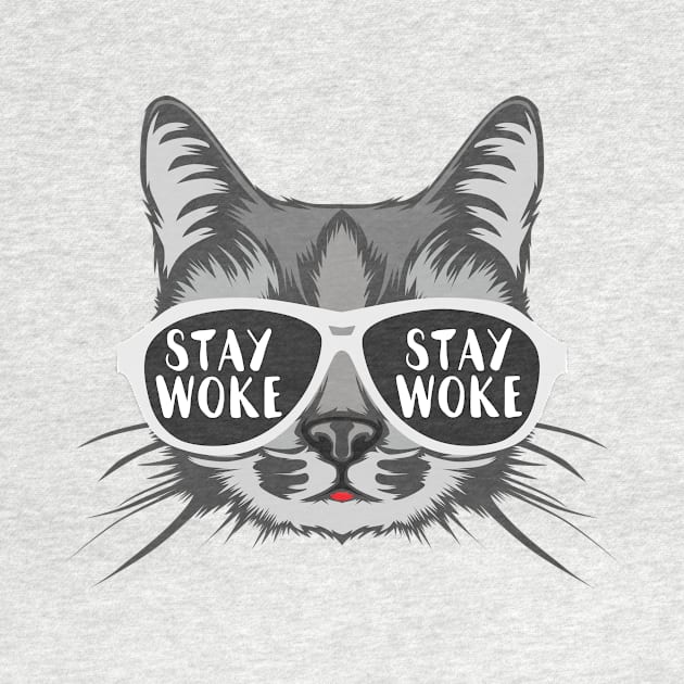 Stay Woke Cat by sqwear